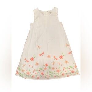 Max Studio Kids White Dress with Pink Floral Design